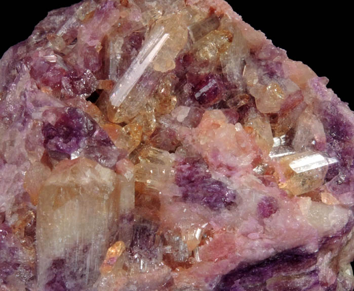 Vesuvianite (rare yellow-purple color) from Jeffrey Mine, Asbestos, Québec, Canada