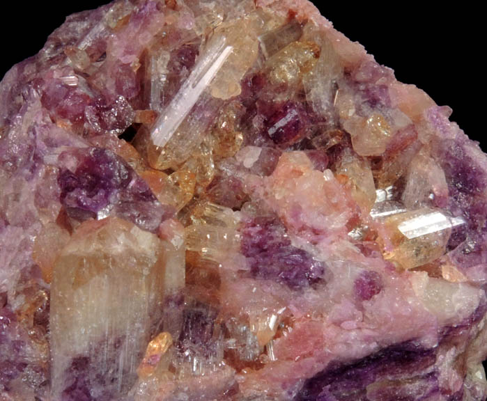 Vesuvianite (rare yellow-purple color) from Jeffrey Mine, Asbestos, Qubec, Canada