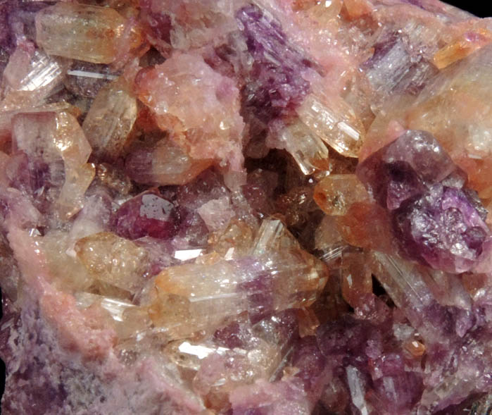 Vesuvianite (rare yellow-purple color) from Jeffrey Mine, Asbestos, Qubec, Canada