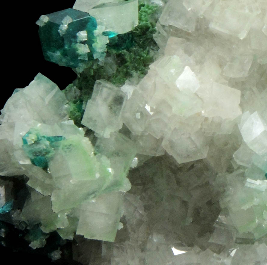 Dioptase and Calcite with Duftite inclusions from Tsumeb Mine, Otavi-Bergland District, Oshikoto, Namibia (Type Locality for Duftite)