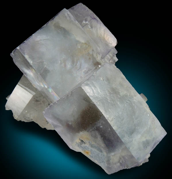 Fluorite (with two phantom-growth zones) on Quartz from Yaogangxian Mine, Nanling Mountains, Hunan, China