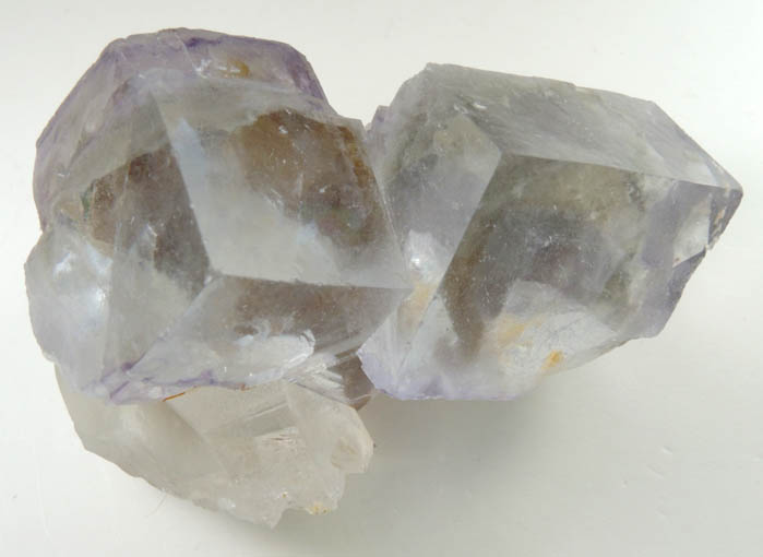 Fluorite (with two phantom-growth zones) on Quartz from Yaogangxian Mine, Nanling Mountains, Hunan, China