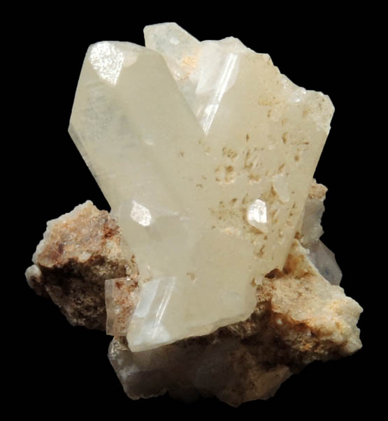 Cerussite (twinned crystals) from Bunker Hill Mine, Level 9, Coeur d'Alene District, Shoshone County, Idaho