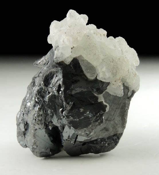 Calcite on Polybasite from Guanajuato Silver Mining District, Guanajuato, Mexico