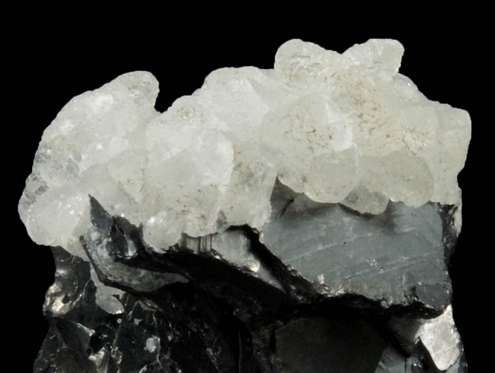 Calcite on Polybasite from Guanajuato Silver Mining District, Guanajuato, Mexico