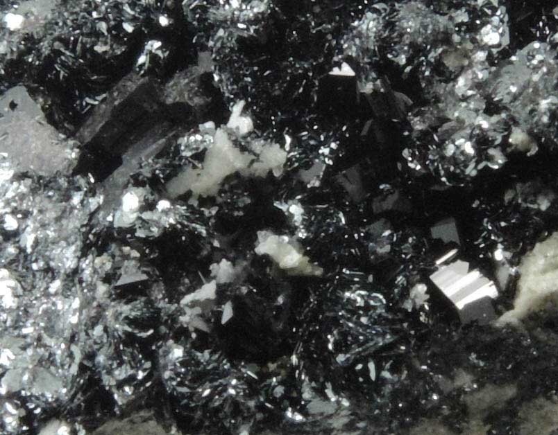 Babingtonite with Hematite from Cheapside Quarry, Franklin County, Massachusetts