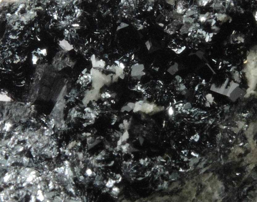 Babingtonite with Hematite from Cheapside Quarry, Franklin County, Massachusetts