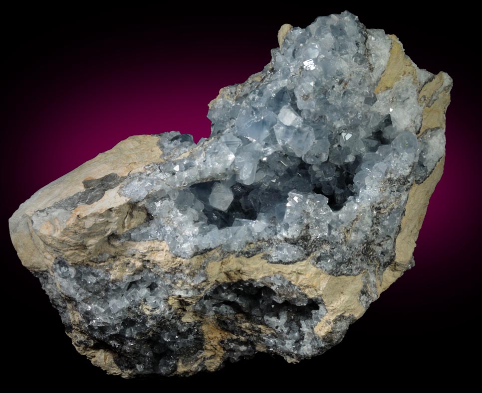 Celestine from Meckley's Quarry, 1.2 km south of Mandata, Northumberland County, Pennsylvania