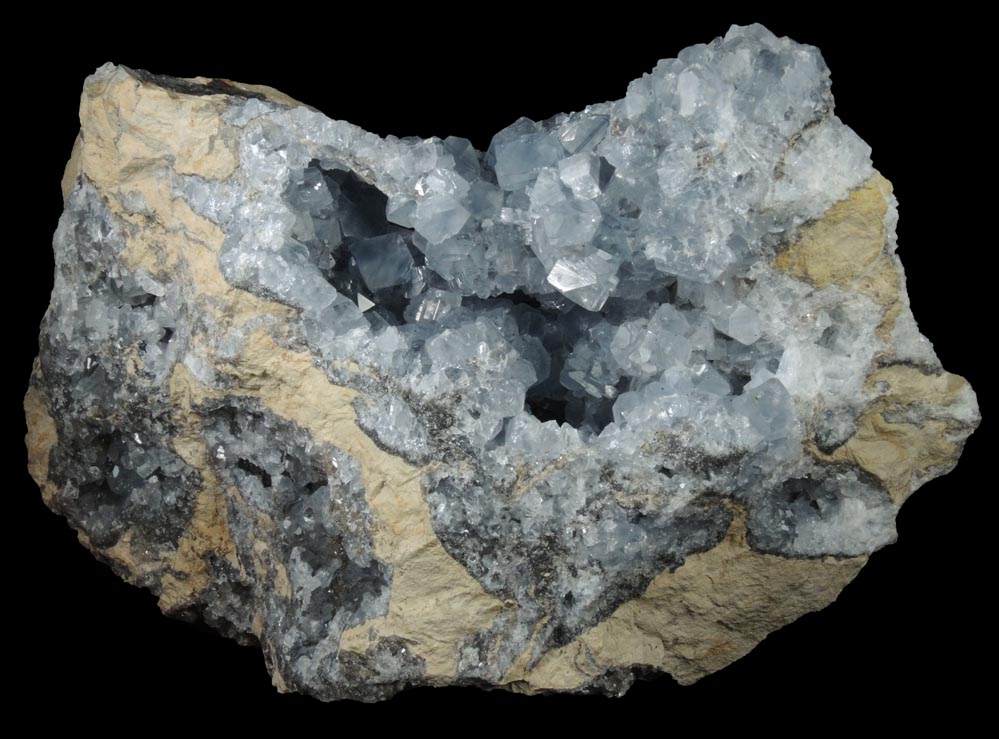 Celestine from Meckley's Quarry, 1.2 km south of Mandata, Northumberland County, Pennsylvania