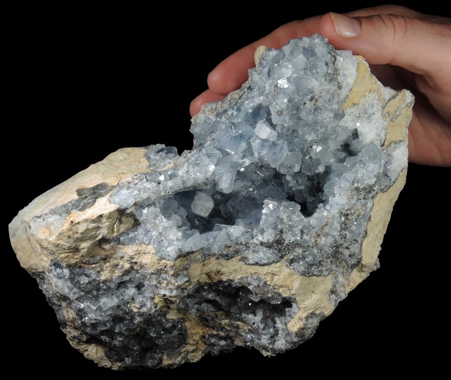 Celestine from Meckley's Quarry, 1.2 km south of Mandata, Northumberland County, Pennsylvania