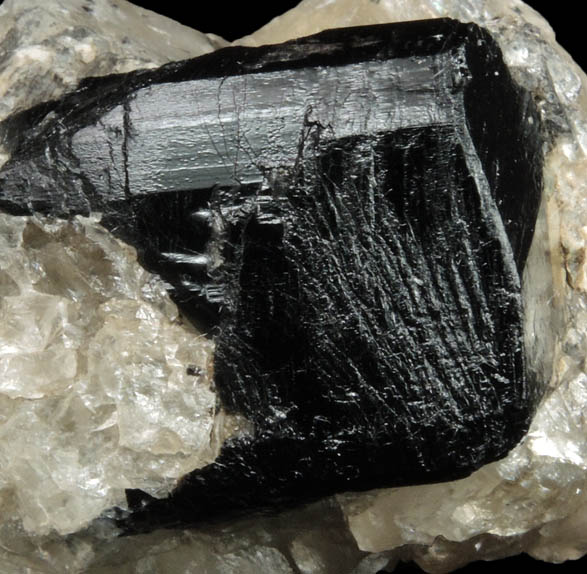 Schorl Tourmaline in Quartz from Mount Mica Quarry, Paris, Oxford County, Maine