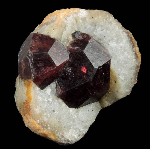 Almandine Garnet in Quartz nodule from Serrote Redondo, near Pedra Lavrada, Paraiba, Brazil