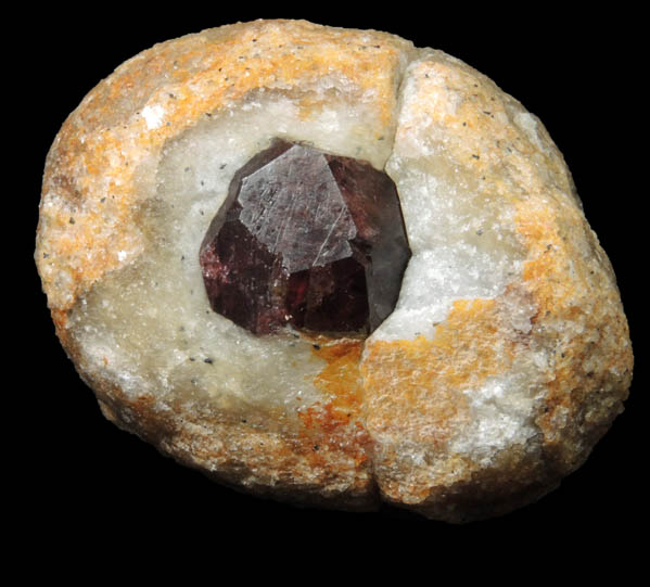 Almandine Garnet in Quartz nodule from Serrote Redondo, near Pedra Lavrada, Paraiba, Brazil