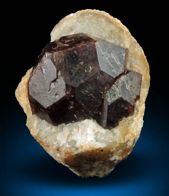 Almandine Garnet in Quartz nodule from Serrote Redondo, near Pedra Lavrada, Paraiba, Brazil