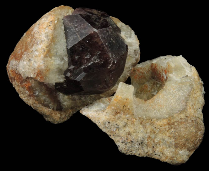 Almandine Garnet in Quartz nodule from Serrote Redondo, near Pedra Lavrada, Paraiba, Brazil