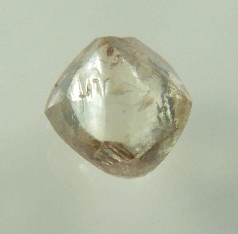 Diamond (2.33 carat sherry-colored tetrahexahedral uncut diamond) from Vaal River Mining District, Northern Cape Province, South Africa