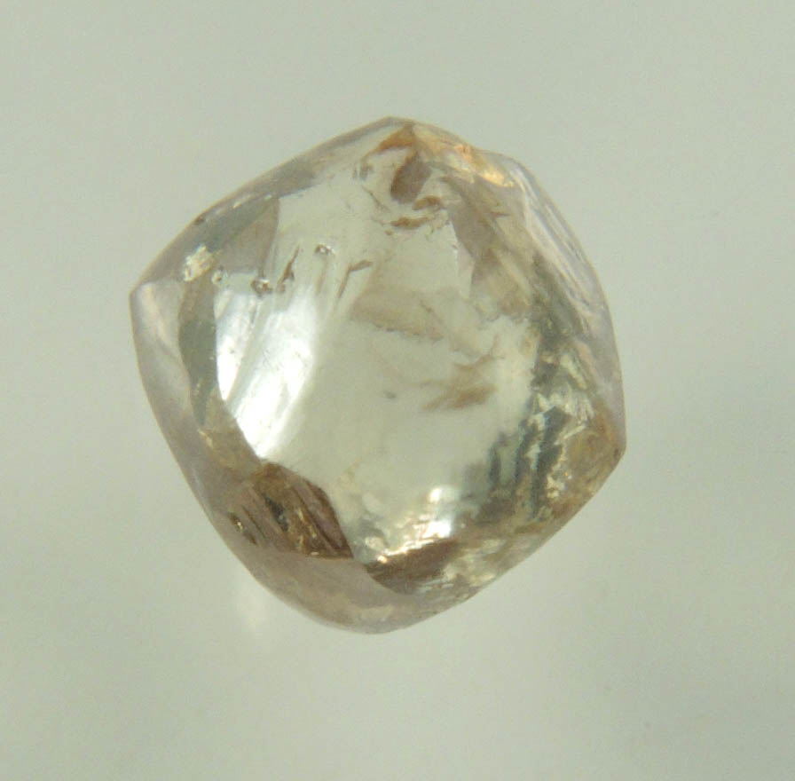 Diamond (2.33 carat sherry-colored tetrahexahedral uncut diamond) from Vaal River Mining District, Northern Cape Province, South Africa