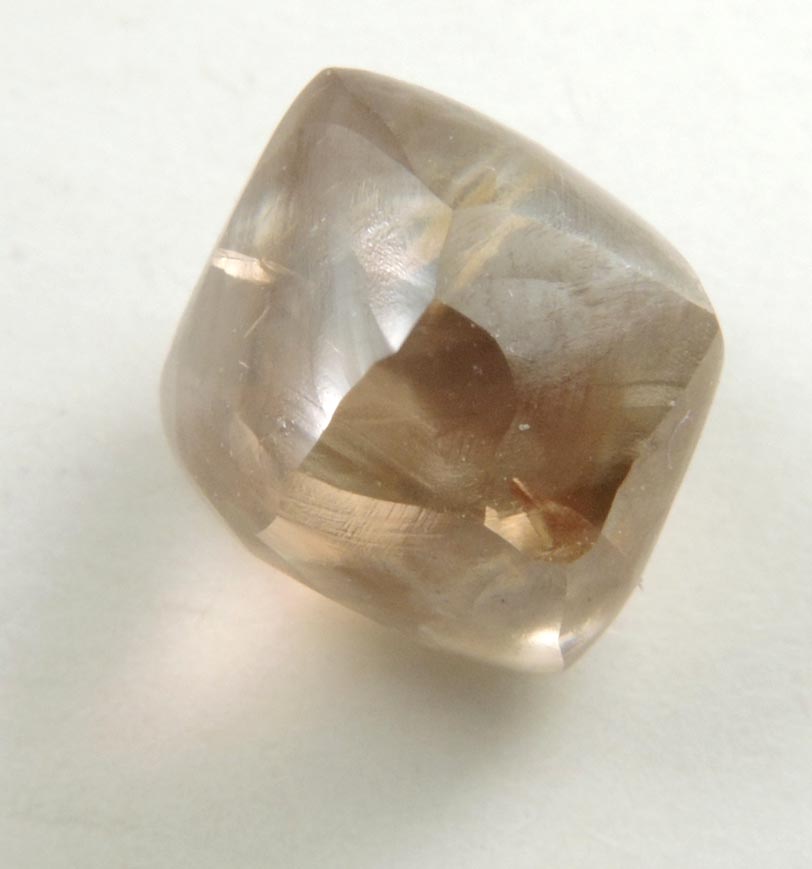 Diamond (2.20 carat brown tetrahexahedral crystal) from Vaal River Mining District, Northern Cape Province, South Africa