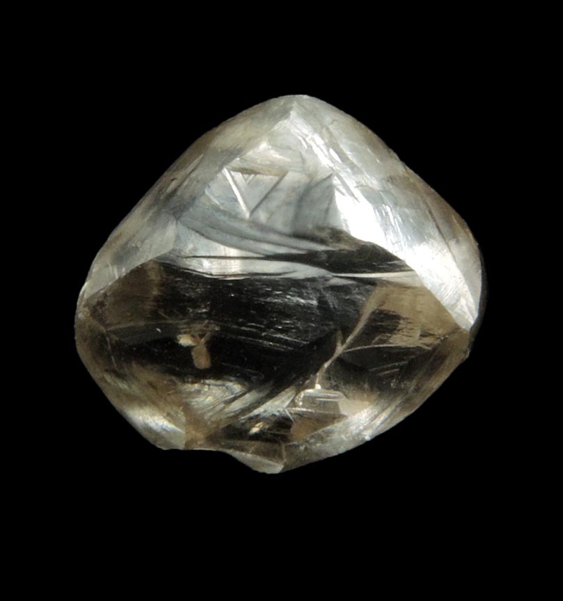 Diamond (1.94 carat yellow-gray octahedral crystal) from Damtshaa Mine, near Orapa, Botswana