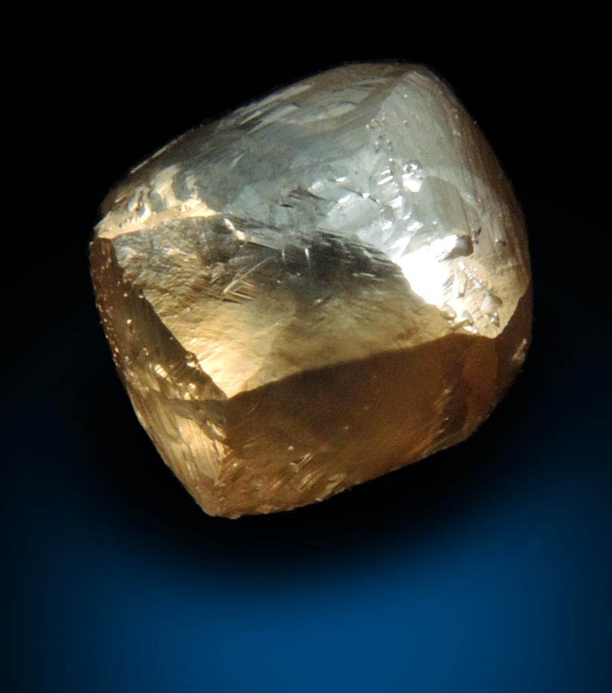 Diamond (2.57 carat brown complex rough diamond) from Damtshaa Mine, near Orapa, Botswana