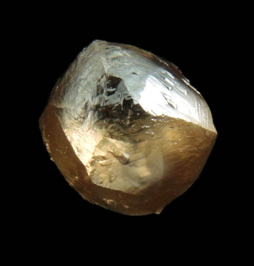 Diamond (2.57 carat brown complex rough diamond) from Damtshaa Mine, near Orapa, Botswana