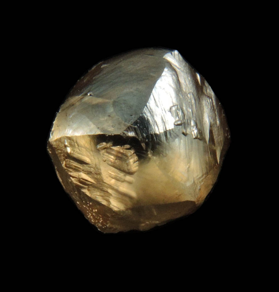 Diamond (2.57 carat brown complex rough diamond) from Damtshaa Mine, near Orapa, Botswana
