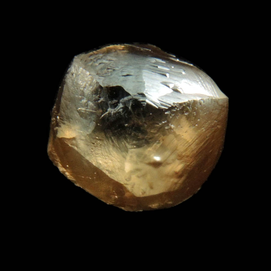 Diamond (2.57 carat brown complex rough diamond) from Damtshaa Mine, near Orapa, Botswana