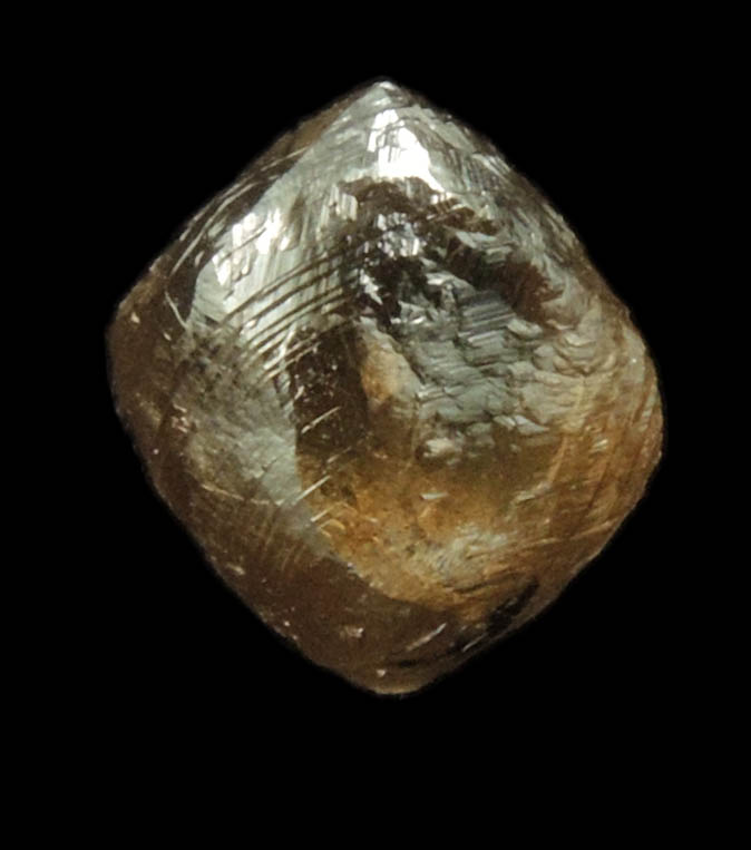 Diamond (2.36 carat gray-brown dodecahedral rough uncut diamond) from Damtshaa Mine, near Orapa, Botswana