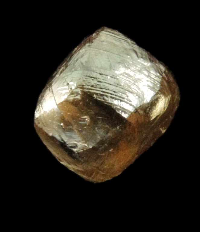 Diamond (2.36 carat gray-brown dodecahedral rough uncut diamond) from Damtshaa Mine, near Orapa, Botswana