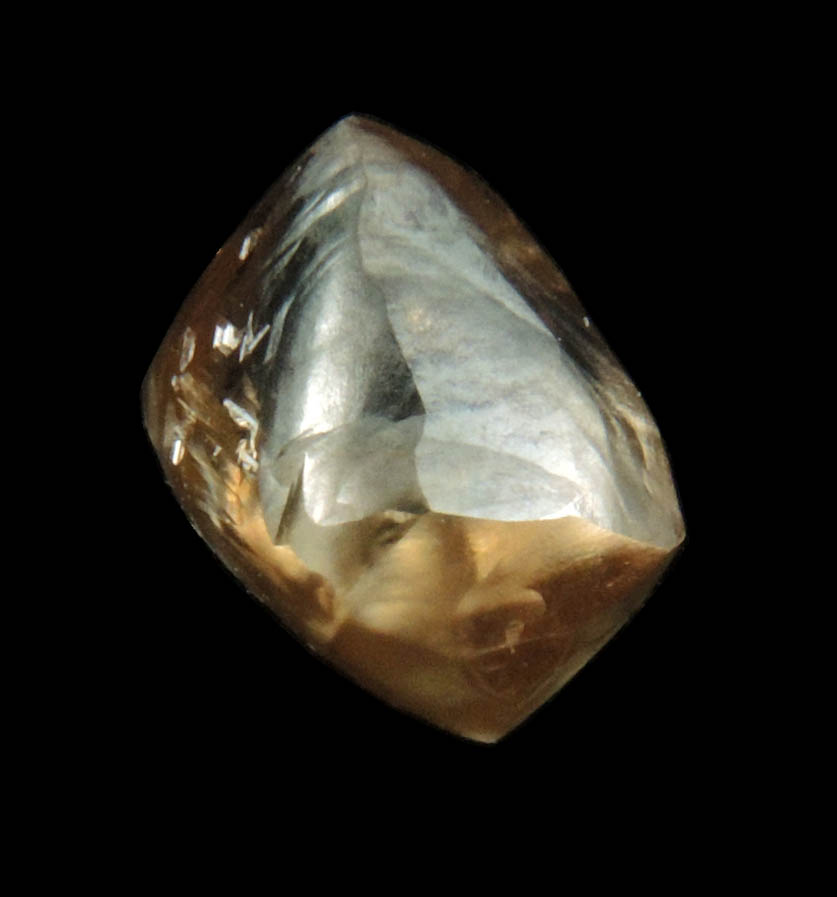 Diamond (2 carat brown asymmetric octahedral crystal) from Argyle Mine, Kimberley, Western Australia, Australia