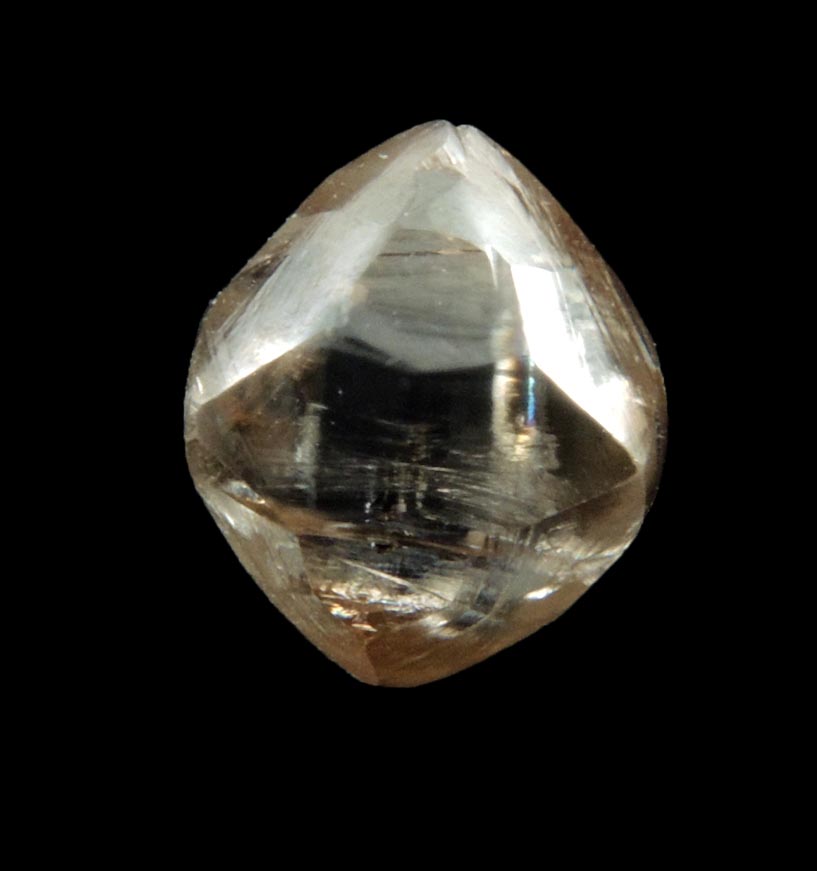 Diamond (2.31 carat yellow-gray octahedral crystal) from Damtshaa Mine, near Orapa, Botswana