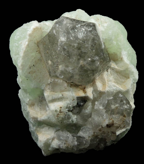 Prehnite over Quartz from Bull Run Quarry, Loudoun County, Virginia