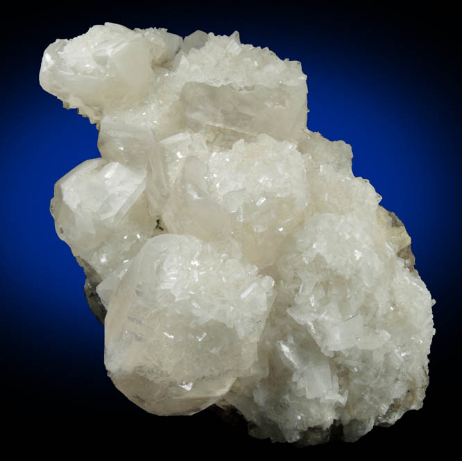 Barite on Calcite over Fluorite from Moscona Mine, Solis, Villabona District, Asturias, Spain