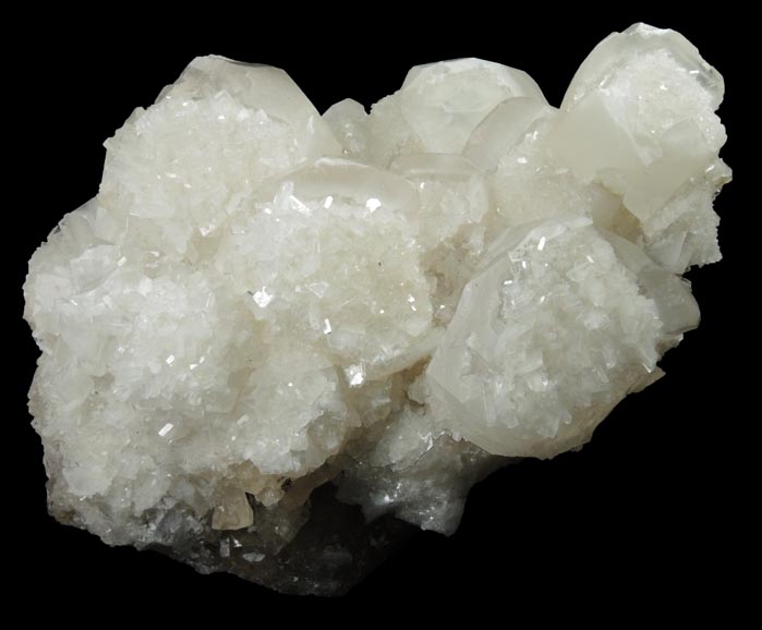 Barite on Calcite over Fluorite from Moscona Mine, Solis, Villabona District, Asturias, Spain