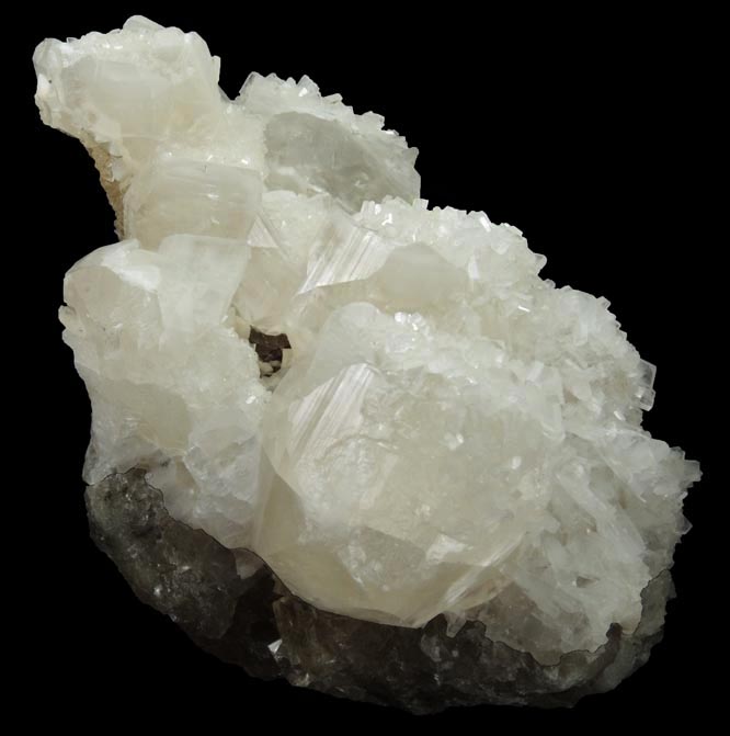 Barite on Calcite over Fluorite from Moscona Mine, Solis, Villabona District, Asturias, Spain
