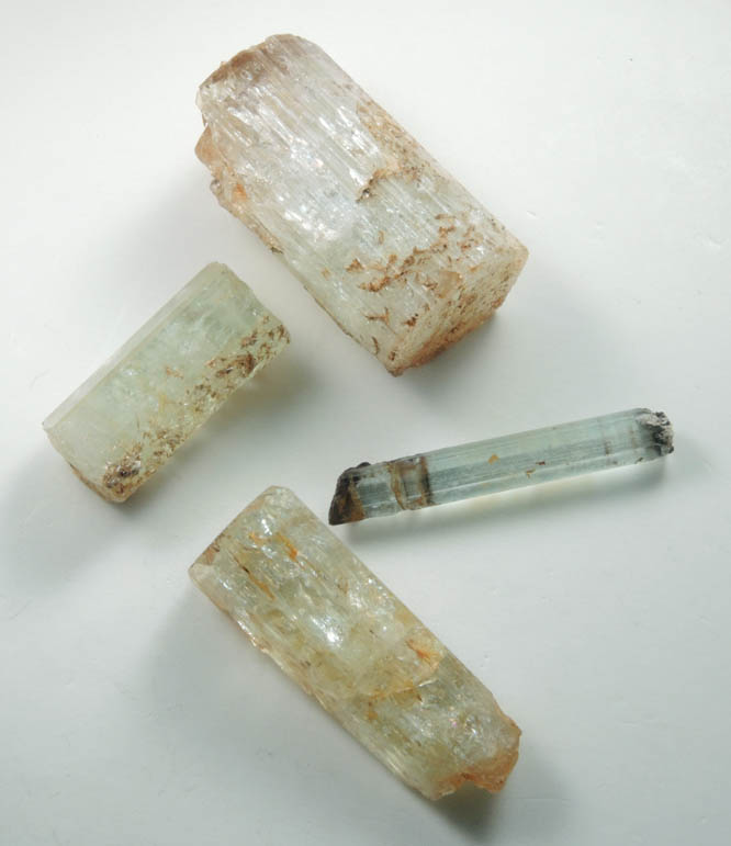 Beryl var. Aquamarine - 4 loose aquamarine crystals from Mount Antero, Chaffee County, Colorado