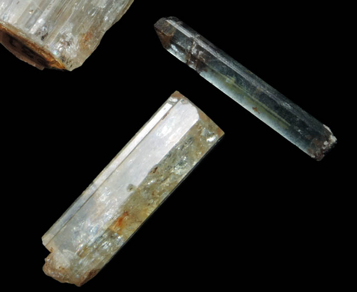 Beryl var. Aquamarine - 4 loose aquamarine crystals from Mount Antero, Chaffee County, Colorado