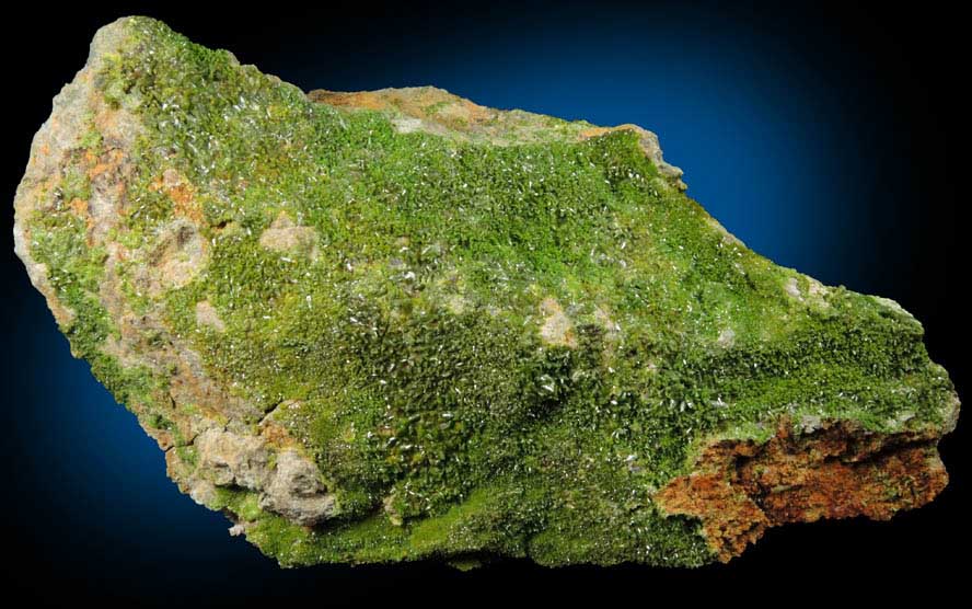 Pyromorphite on Quartz from Wheatley Mine, Phoenixville District, Chester County, Pennsylvania