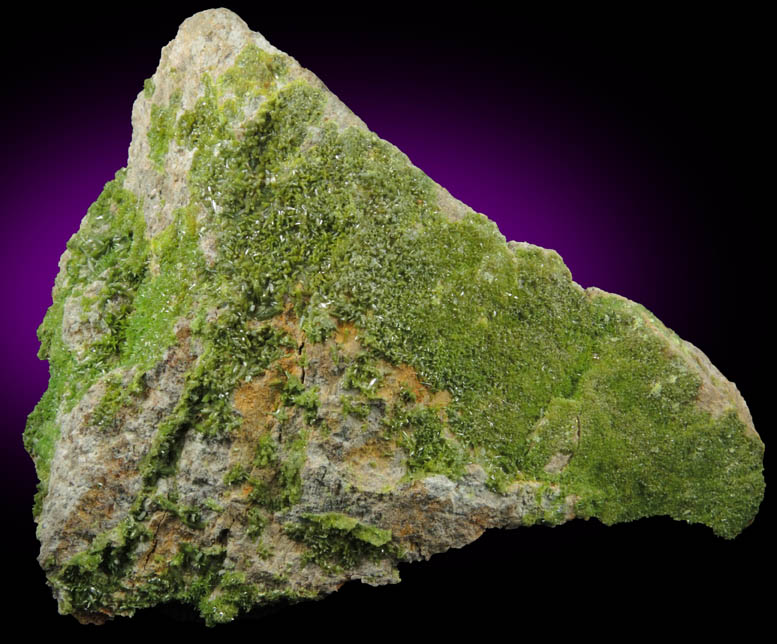 Pyromorphite on Quartz from Wheatley Mine, Phoenixville District, Chester County, Pennsylvania