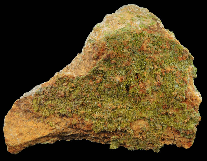 Pyromorphite on Quartz from Wheatley Mine, Phoenixville District, Chester County, Pennsylvania