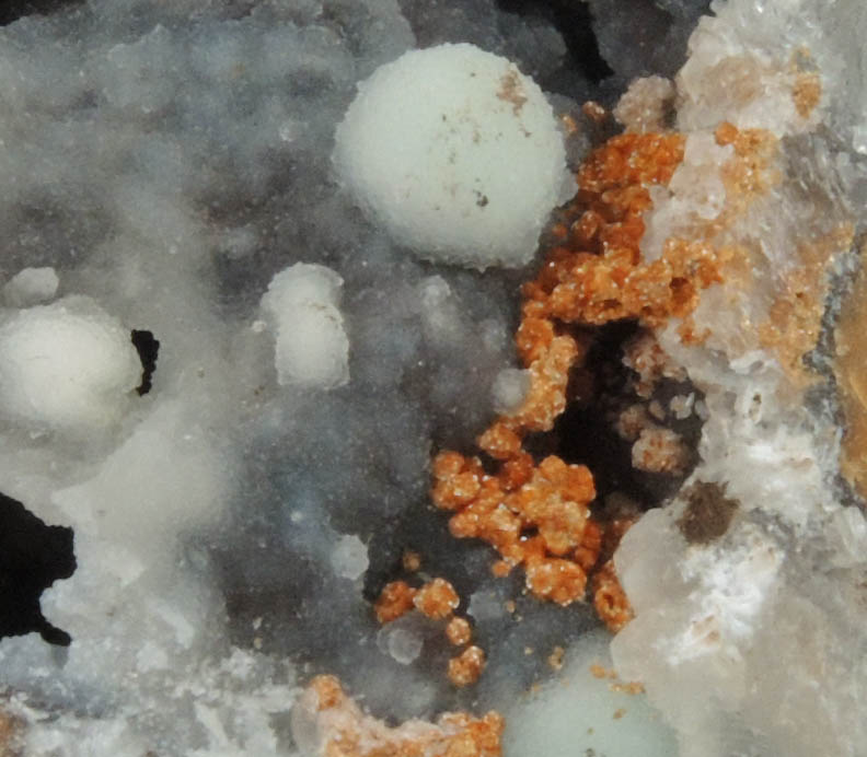 Descloizite on Hemimorphite over Wulfenite from Finch Mine, north of Hayden, Banner District, Gila County, Arizona