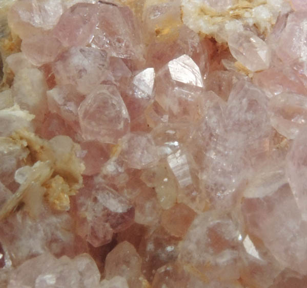 Quartz var. Rose Quartz Crystals with Muscovite, Albite from Rose Quartz Locality, Plumbago Mountain, Newry, Oxford County, Maine