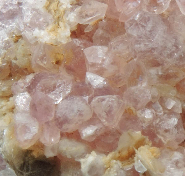 Quartz var. Rose Quartz Crystals with Muscovite, Albite from Rose Quartz Locality, Plumbago Mountain, Newry, Oxford County, Maine