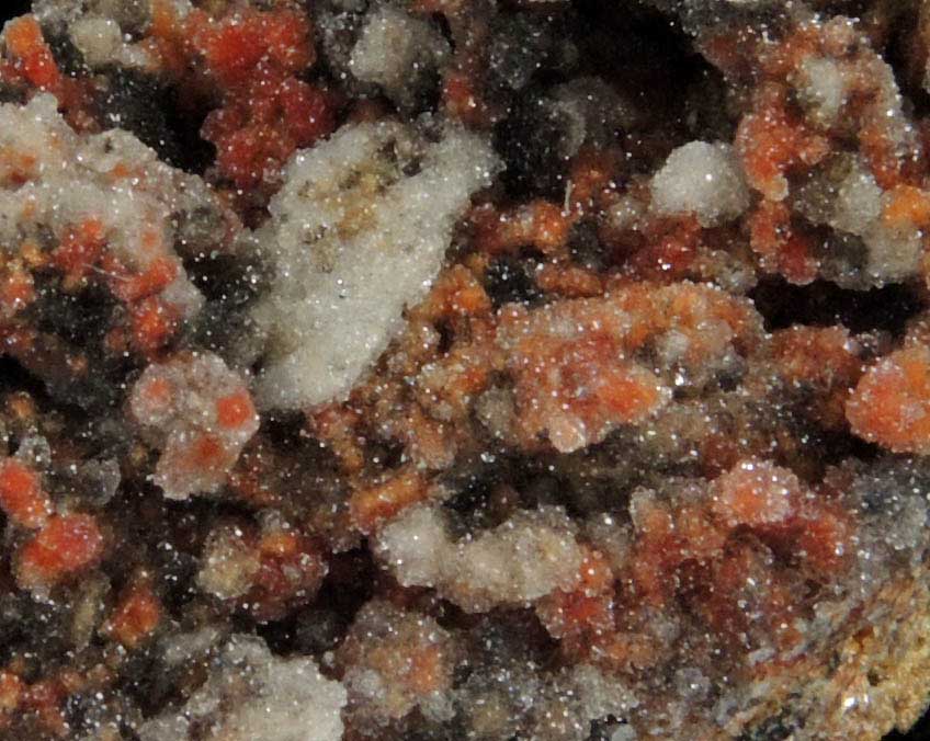 Quartz over Vanadinite and Descloizite from Finch Mine, north of Hayden, Banner District, Gila County, Arizona