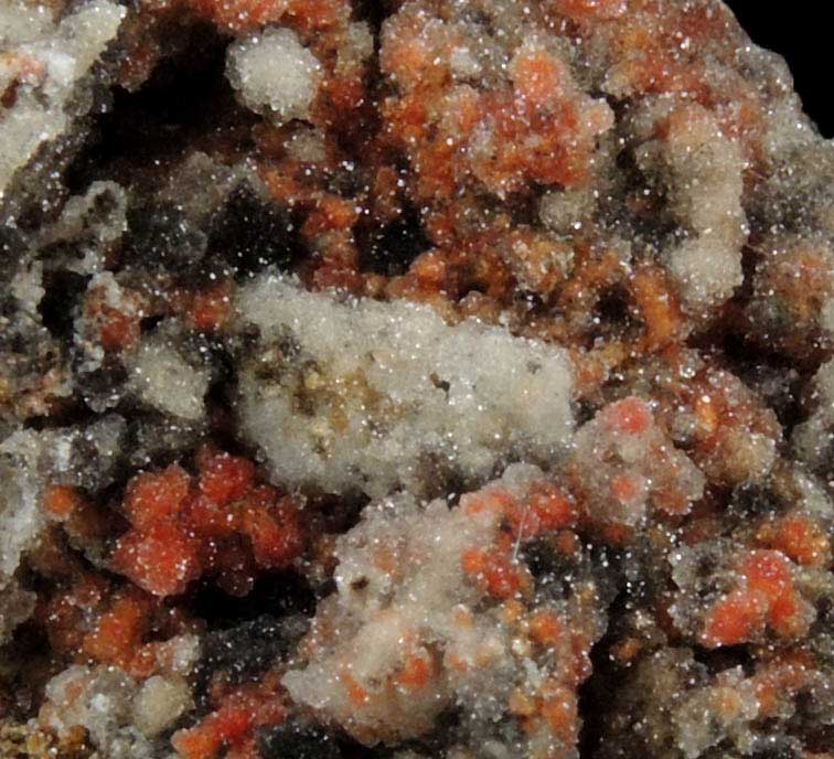 Quartz over Vanadinite and Descloizite from Finch Mine, north of Hayden, Banner District, Gila County, Arizona