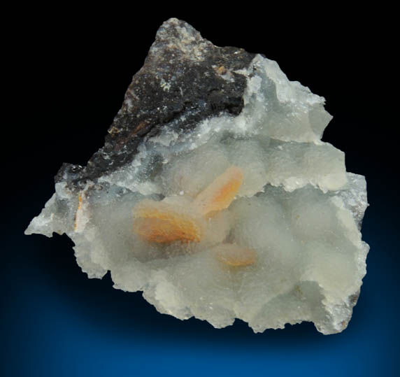 Wulfenite with Hemimorphite coating from Finch Mine, north of Hayden, Banner District, Gila County, Arizona