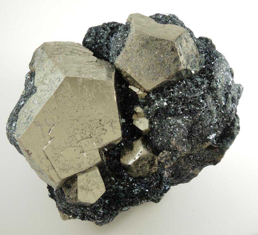 Pyrite in specular Hematite from Valle Giove, Miniera di Rio Marina, Isola d'Elba, Livorno, Italy