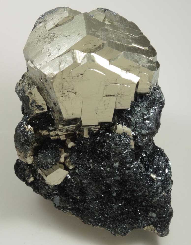 Pyrite in specular Hematite from Valle Giove, Miniera di Rio Marina, Isola d'Elba, Livorno, Italy