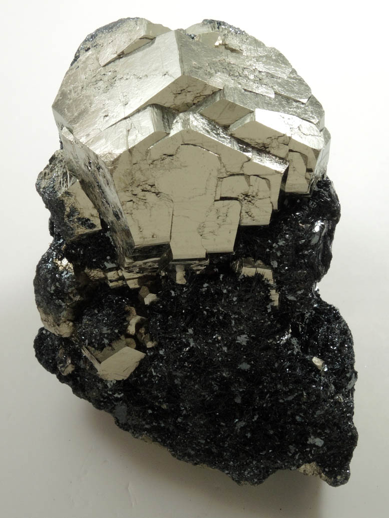 Pyrite in specular Hematite from Valle Giove, Miniera di Rio Marina, Isola d'Elba, Livorno, Italy