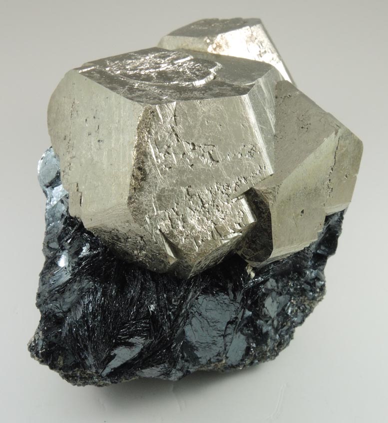 Pyrite in specular Hematite from Valle Giove, Miniera di Rio Marina, Isola d'Elba, Livorno, Italy